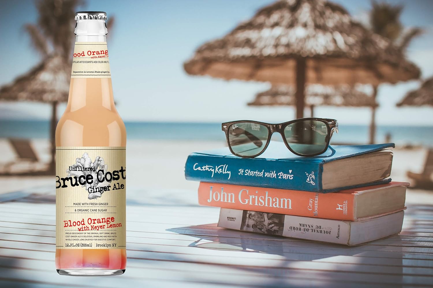 Bruce Cost Unfiltered Ginger Ale - Blood Orange with Meyer Lemon - 12 oz (24 Glass Bottles)
