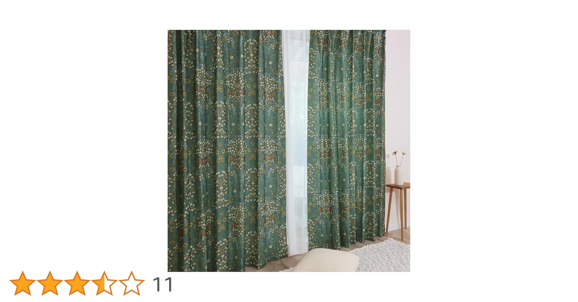 Amazon|【144サイズ】ウィリアム・モリス 国産防炎カーテン 2枚組 Amazon|【144サイズ】ウィリアム・モリス 国産防炎カーテン 2枚組