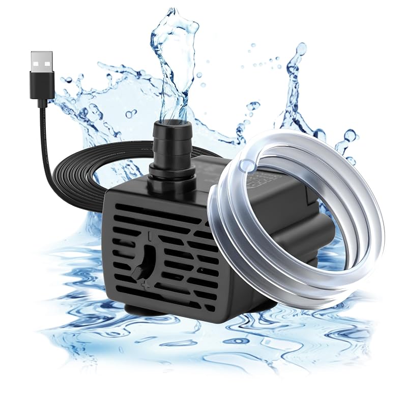 Bomba Submersível para Aquário DaToo USB DC 5V com Vazão Ajustável, 3 W e 190 L/h