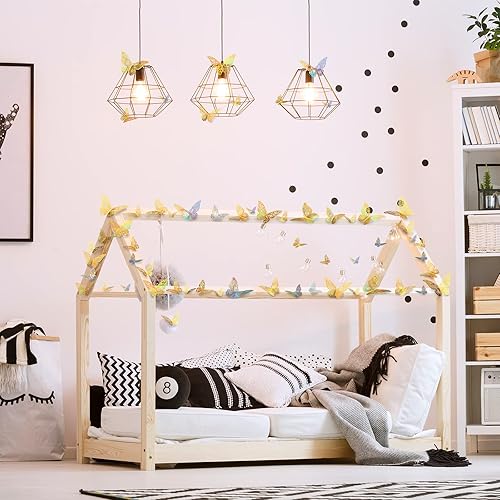 Miniatura 4 de 24 calcomanías de mariposa 3D extraíbles para decoración de pared, calcomanías de mariposa monarca para niñas, niños, decoración de dormitorio,