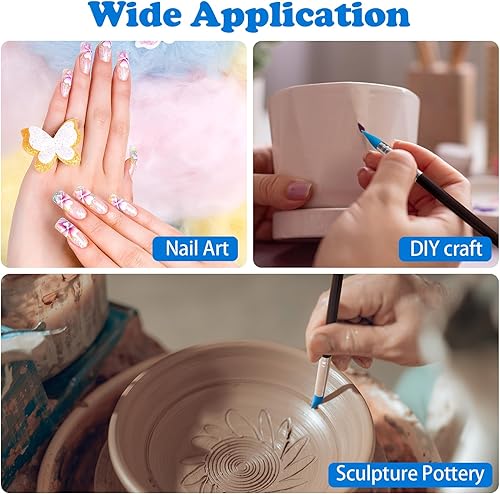 Miniatura 7 de 5 pinceles de pintura de silicona, herramientas flexibles para tallar arcilla, herramientas profesionales de escultura para manualidades, cerámica,