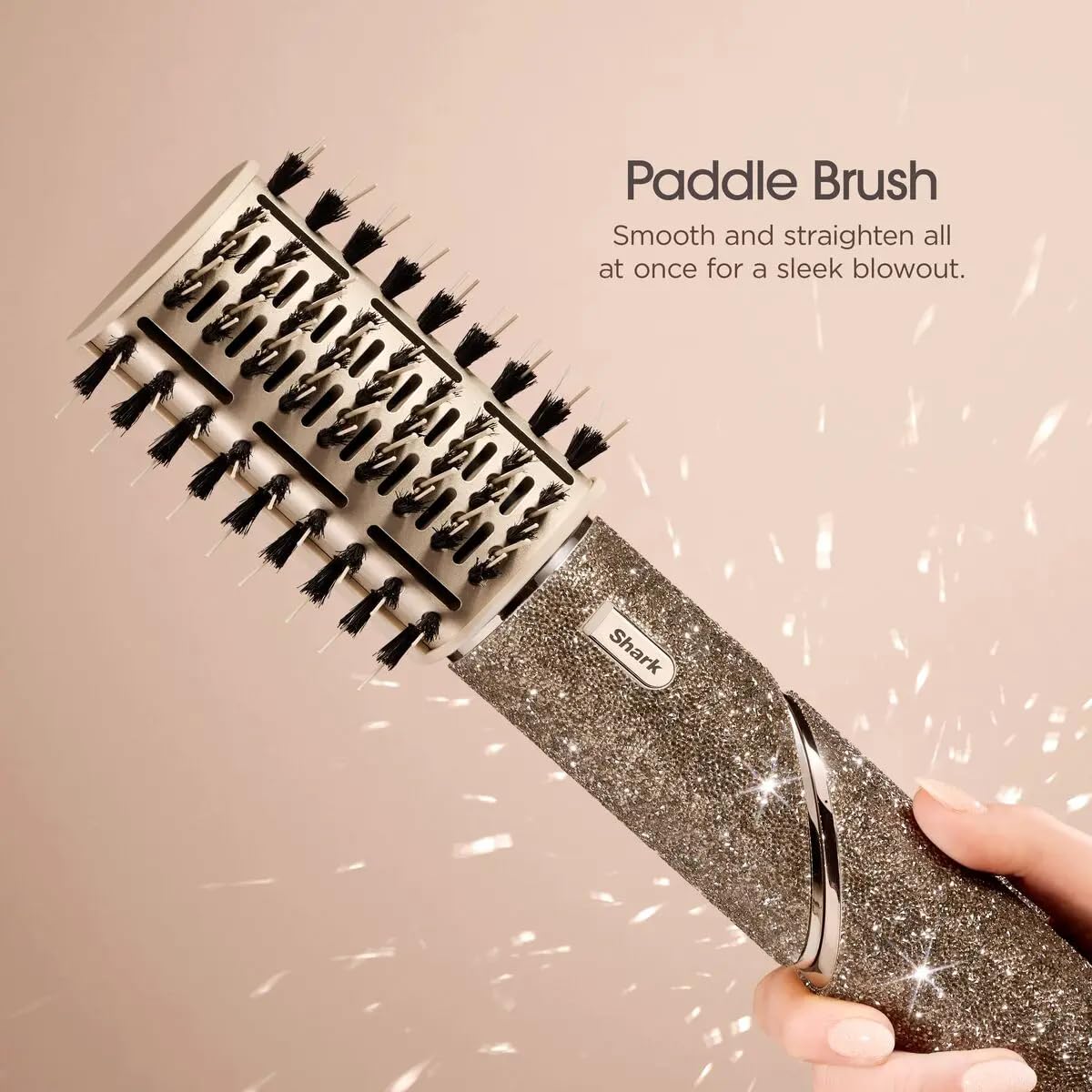 Shark FlexStyle Sparkle Limited Edition Gold Diamond 5 en 1 - Plancha para el cabello con rizador, cepillo de paleta, cepillo ovalado, concentrador, difusor, caja de almacenamiento, sin daños por