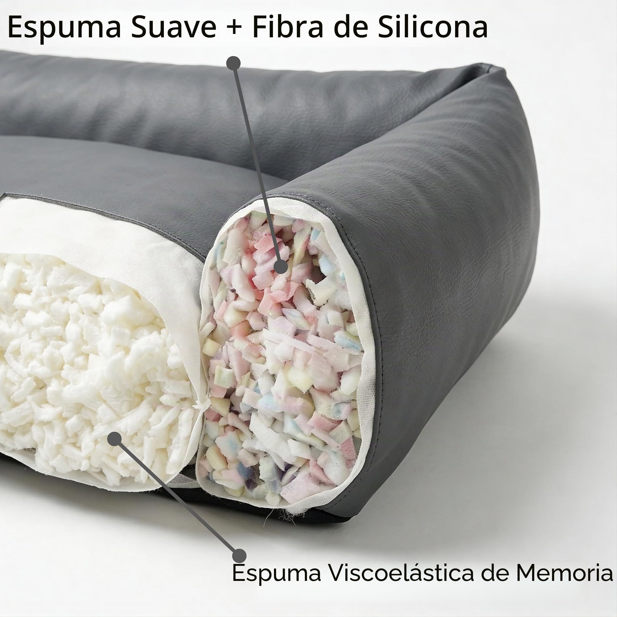 4L Textil Mario Cama Perro Ortopédica Polipiel Memory Foam Viscoelástica Impermeable Resistente Fácil de Limpiar Perros Grandes Premium 120x90 Beige