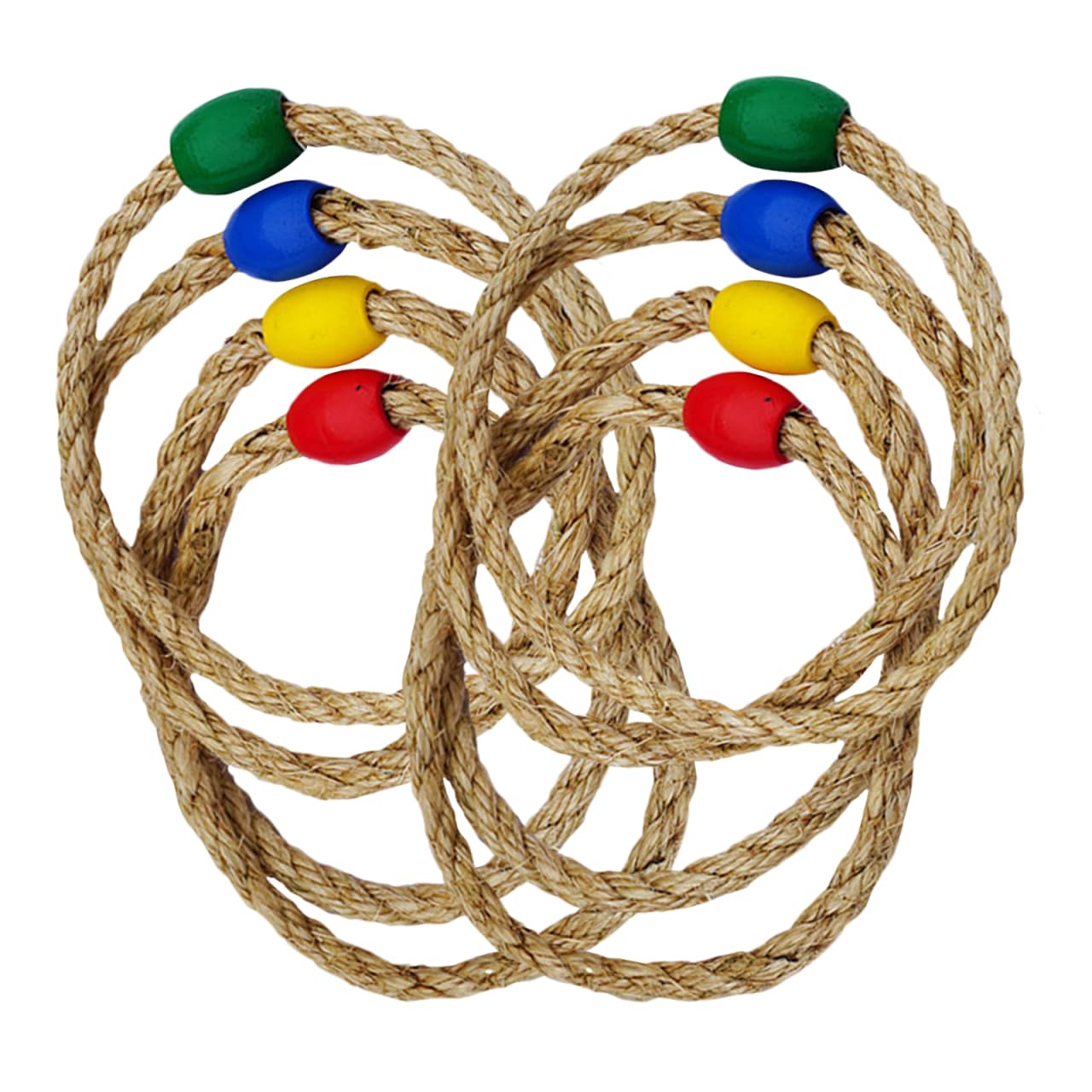 UPKOCH Jeu De Lancer D'Anneaux en Corde Naturelle 8 PièCes pour Enfants Activité ExtéRieure Et IntéRieure Coordination Main-ŒIl Et Motricité Jeu De Plein Air Familial