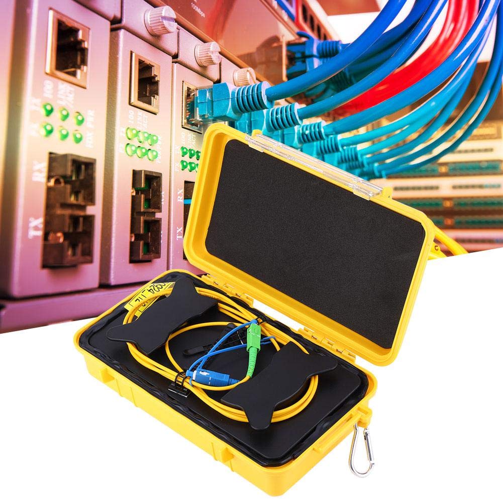 Caja de cable de lanzamiento OTDR de fibra óptica, cable de extensión de 2 km SM (9/125) Eliminador de zona muerta Cable de extensión de anillo de fibra óptica (SC/UPC-SC/APC)