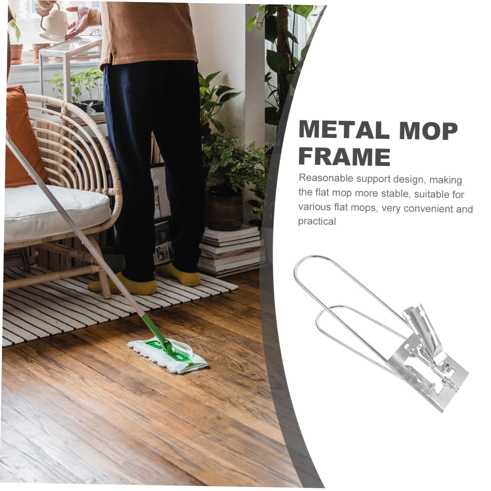 Soporte para Fregona de Acero Inoxidable, Marco Plegable para Mopa de Polvo, Resistente al Óxido, para Limpieza de Pisos
