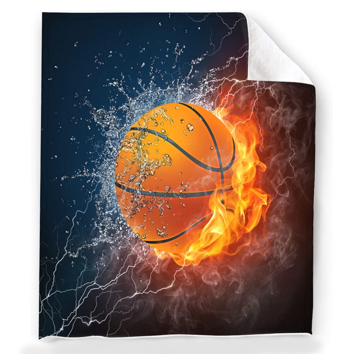 Srufqsi Basketball Throw Blanket Warm Ultra-Soft Micro Fleece Blanket For Bed Couch Living Room(Young)