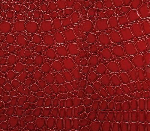 Miniatura 1 de The Yard - Tapicería de piel sintética de cocodrilo de tela de vinilo color rojo, 54 pulgadas de ancho