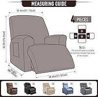 Vista 4 de TAOCOCO - Fundas para sillas reclinables extra grandes, fundas para sillas reclinables de 1 asiento, protector suave para sofá, fundas protectoras