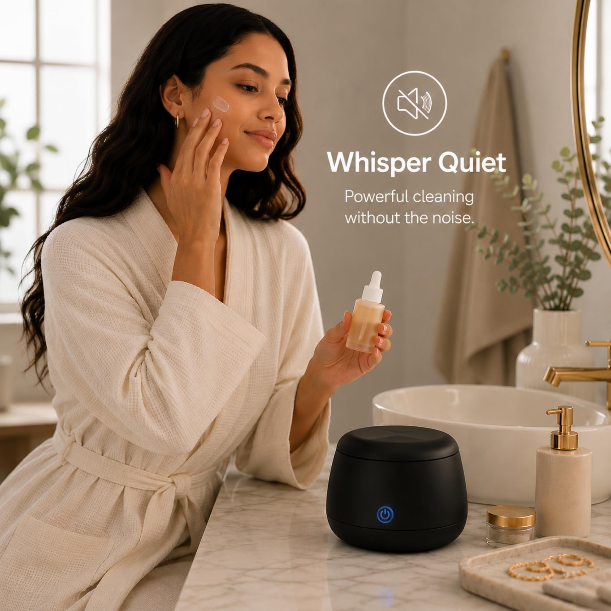 Pulitore per Retainer Ultrasonico 48kHz – Pod Dentale per Invisalign, Protesi e Paradenti – Macchina per Pulizia Profonda per Retainer e Night Guard – Serbatoio da 200ML, Funzione One-Touch – Nero