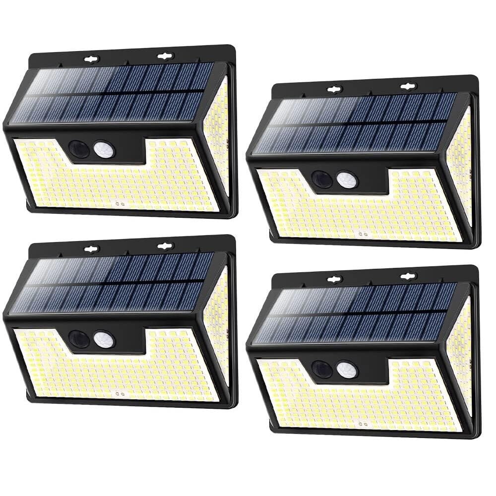 Applique murale solaire d'extérieur 320 LED étanche IP65 projecteur de jardin