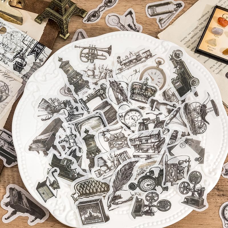 100 Stück Scrapbooking Aufkleber – ästhetisches Papier, Für Tagebuch & Deko