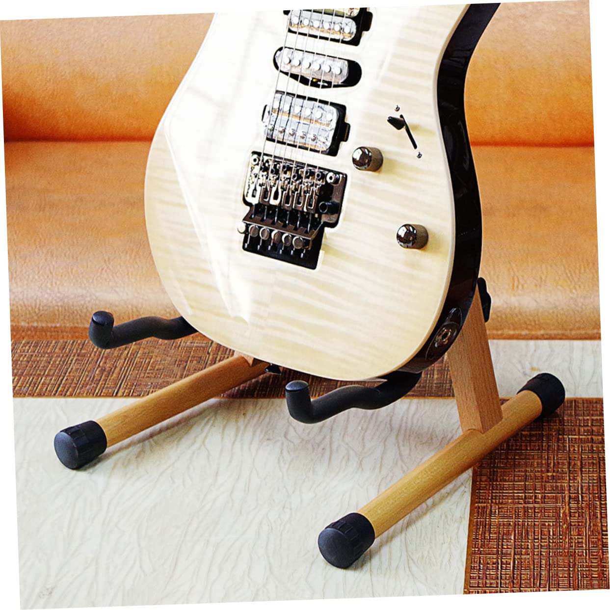 Toyvian Stojak na gitarę drewniany uchwyt przenośny