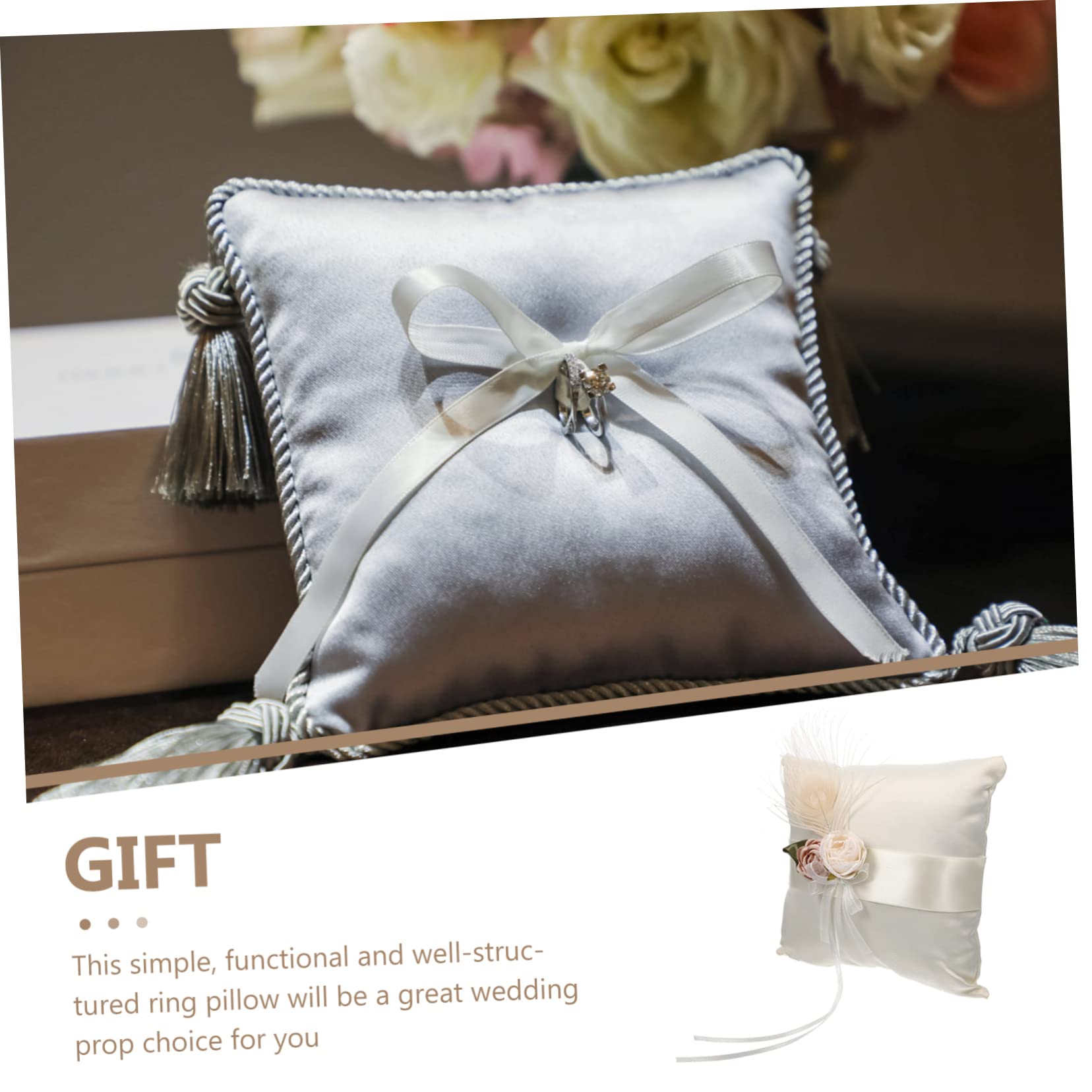 Gadpiparty 5pezzi Cuscino Portafedi Decorazioni Floreali Per Cerimonie Nuziali Accessorio Per Matrimoni e Speciali