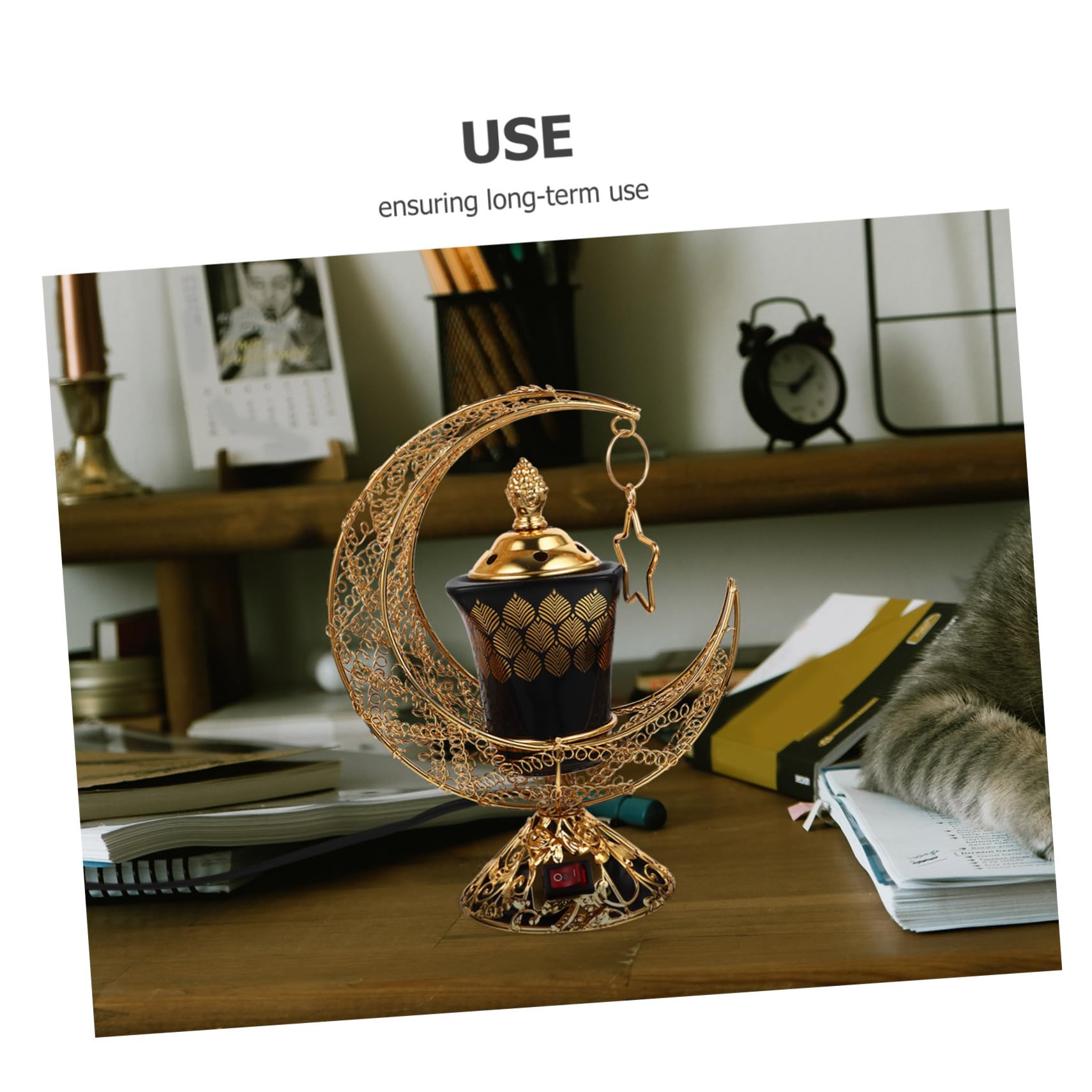 LIFKOME Stufa Elettrica Retrò in Materiale Refrattario Bruciatore di Aromi Decorativo Porta Profumi Aromatici per Ambienti Interni, Bruciatore d'Epoca per Casa e Ufficio