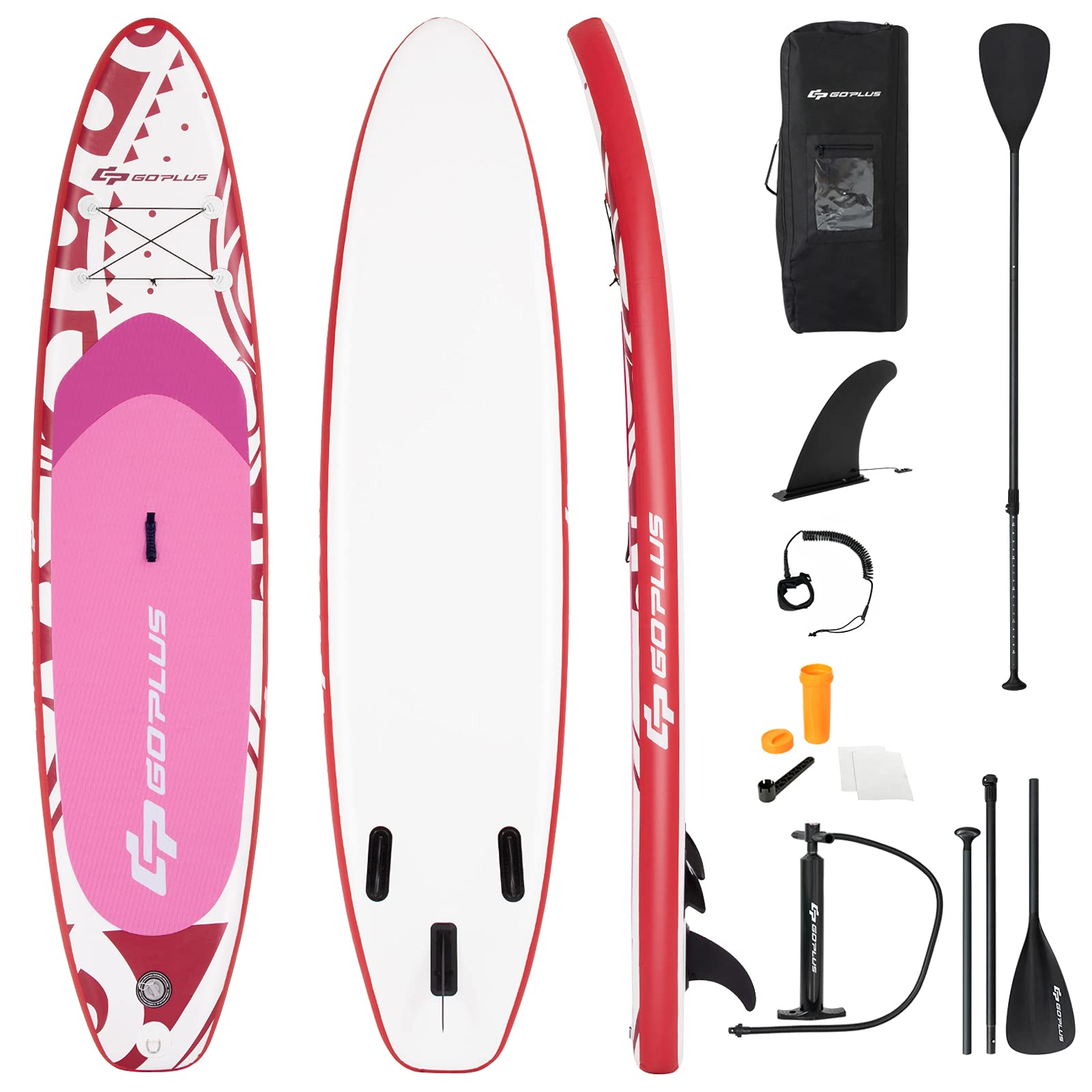 COSTWAY Tabla Inflable de Paddle, Tabla Sup Extra Amplia con Control Surf, Kit Tabla Paddle Todo en Uno, Remo, Bomba, Correa para Tobillo, Mochila, Surf