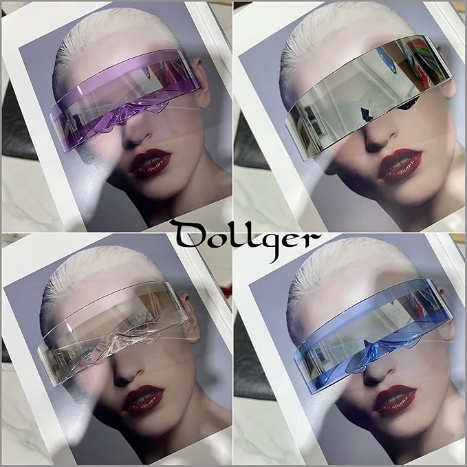 Cyclop Futuristic Sunglasses Mirrored Lens