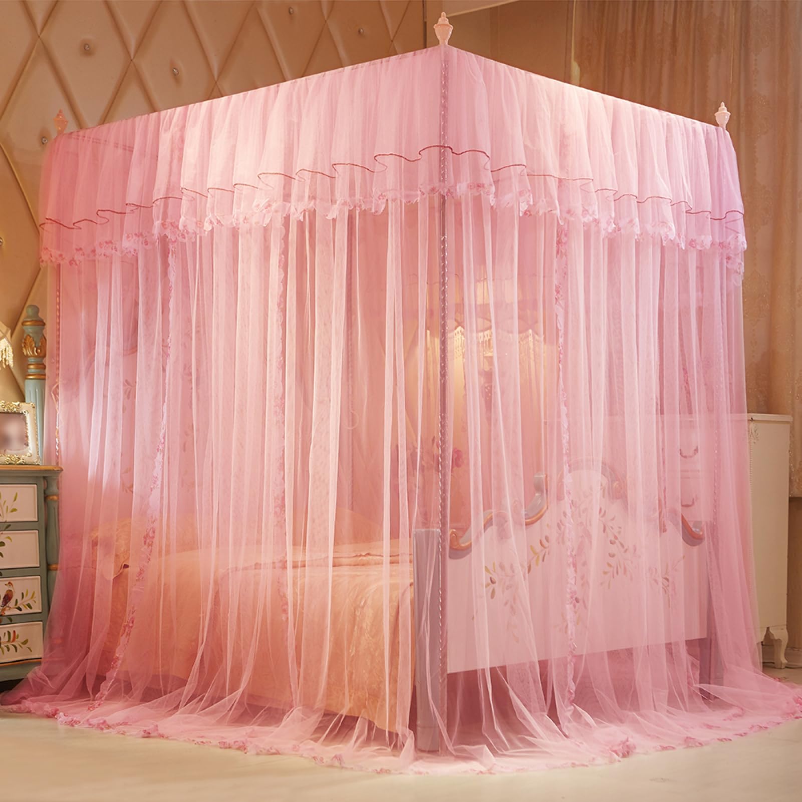 Tenda a baldacchino - Rete per in poliestere da 200 cm, copertura | per zanzare sospesa in angoli, protezione per culla codificata | Morbido scudo decorativo per con relax in