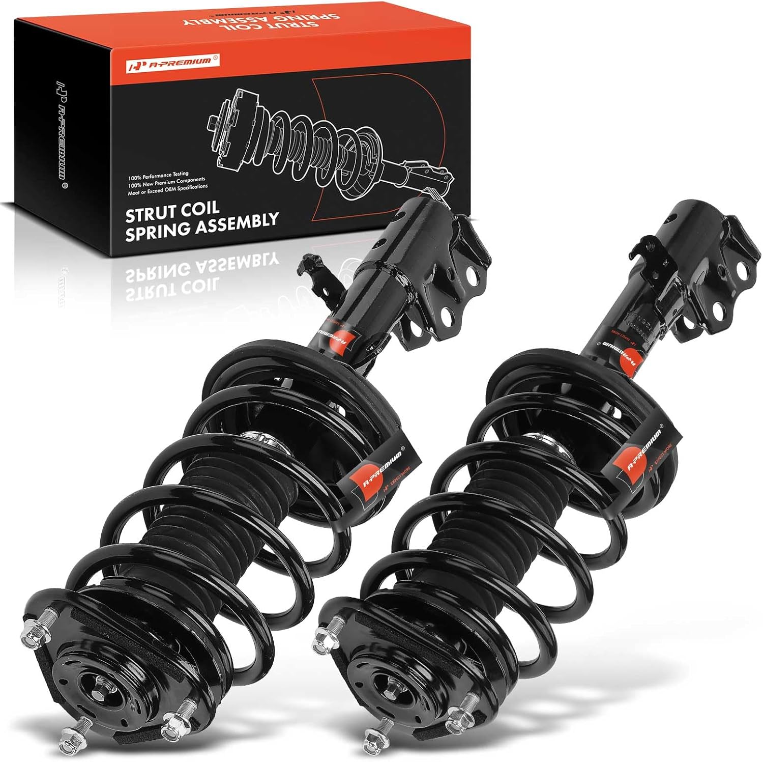 A-Premium Front Pair (2) Complete Strut and Coil Spring Assembly Compatible with Toyota Matrix 2009-2010 & Pontiac Vibe 2009-2010 1.8L, FWD, Driver and Passenger Side