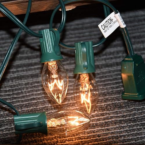 Vista 35 de GOOTHY Paquete de 25 bombillas de repuesto C7 multicolor de Navidad, bombillas de cerámica multicolor para Navidad, exteriores, patio