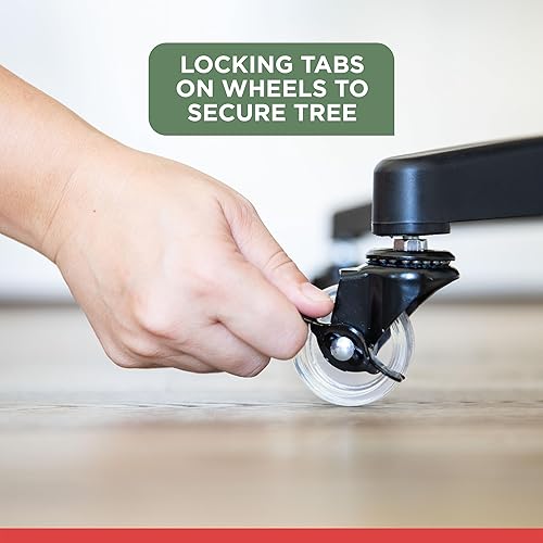 Miniatura 5 de Soporte rodante para árbol de Navidad para árboles artificiales de hasta 9 pies, base de soporte para árbol de Navidad resistente con ruedas y base