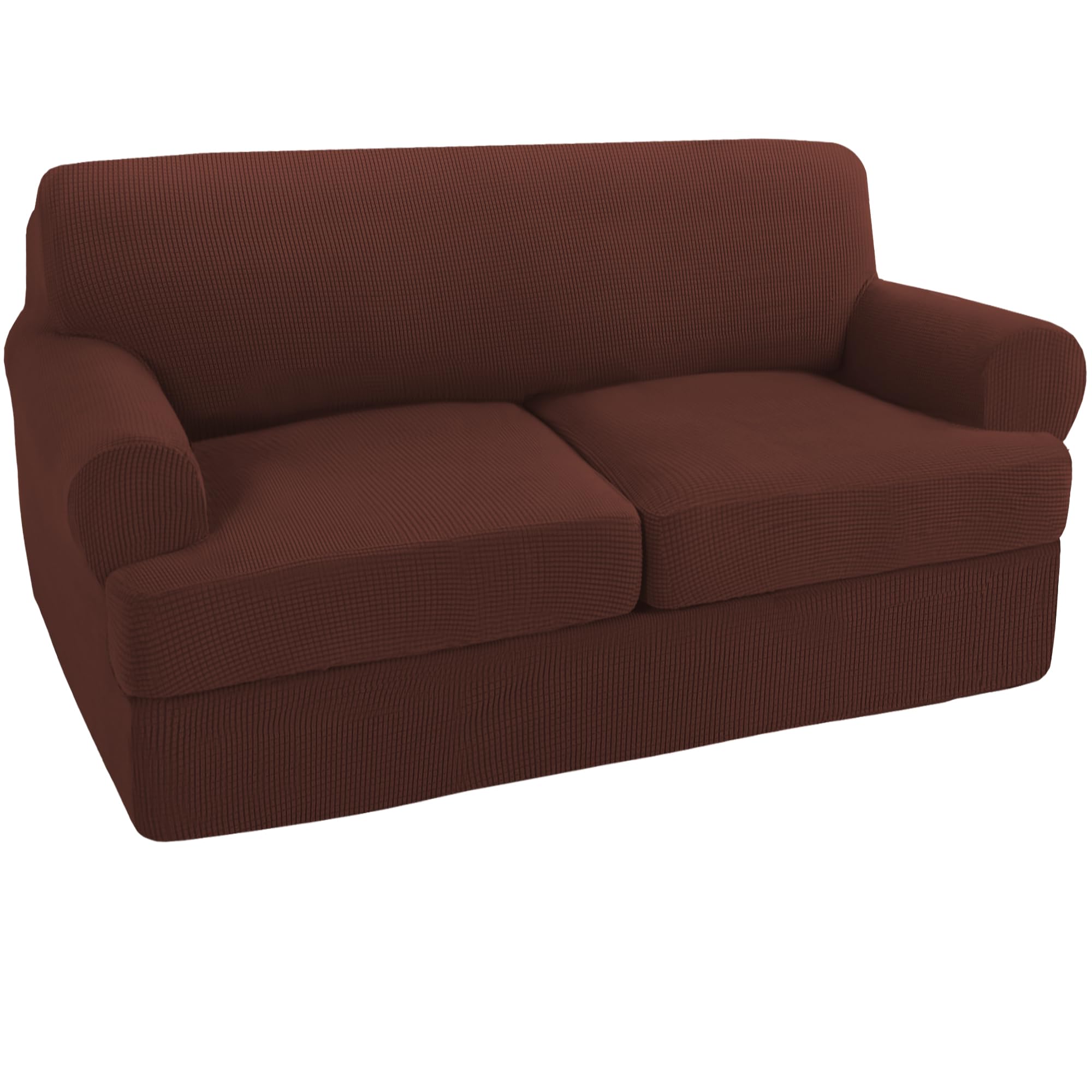 Turquoize 3 Piece T Cushion Loveseat Slipcovers Sofa Cover for 2 Cushion Couch Cover Washable Sofa Slipcover Furniture Covers with 2 Individual T