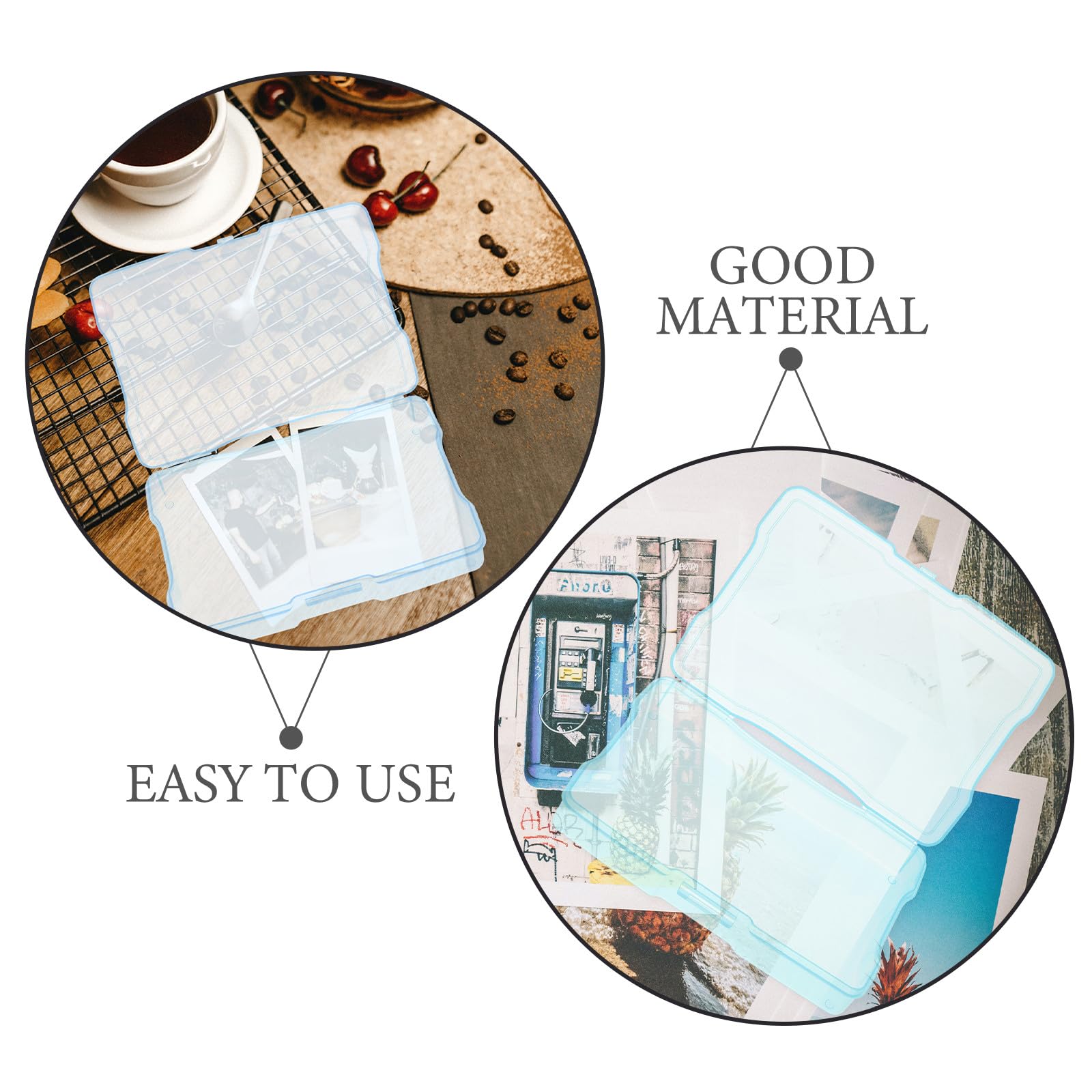 Lurrose Lot de 2 boîtes de rangement photo en plastique pour photos 10x15 cm - Organiseur - Boîte de rangement transparente pour graines et loisirs créatifs