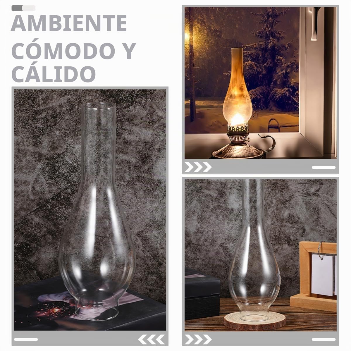 2 pantallas de lámpara de petróleo sustitución de la chimenea de la lámpara de aceite luz chimenea pantalla de aceite transparente reemplazo de la lámpara de aceite pantalla de vidrio de
