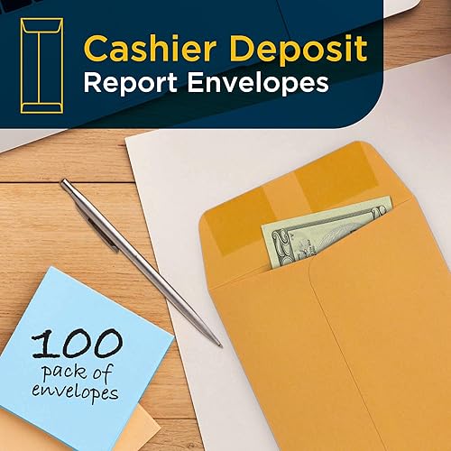 Miniatura 2 de 100 sobres de informe de depósito de cajero Guardian  Sobres de efectivo  Caja registradora para pequeñas empresas  Caja registradora para