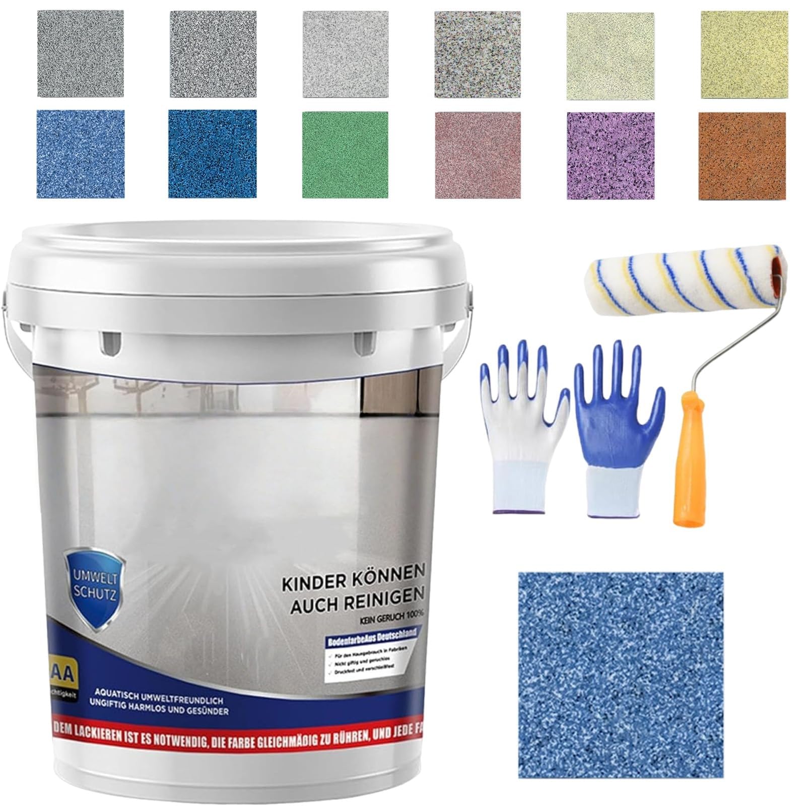 Upgrade Epoxy Coloured Sand Floor Paint, Louis Forest Epoxy Floor Paint for concrete, High Gloss Marble Effect Epoxy Floors Coating Self Leveling for Basement, Wood Floors, Garage, Outdoor (1kg