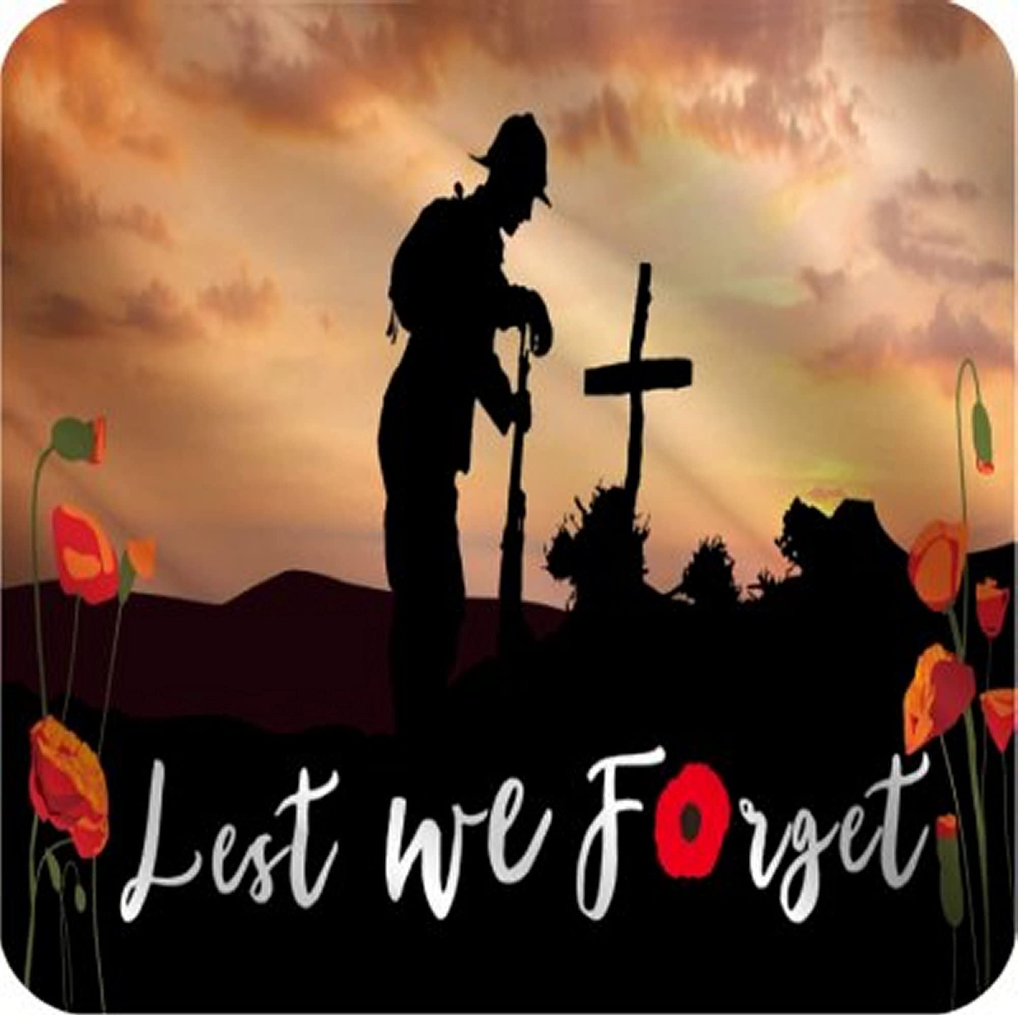 Lest We Forget Soldier Military Square Fridge Magnet Fantastic Souvenir