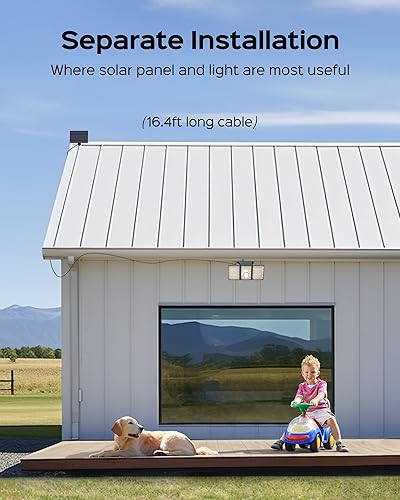 Miniatura 5 de JACKYLED Paquete de 6 luces de inundación con sensor de movimiento, 108 luces LED para exteriores con control remoto, luces solares impermeables de