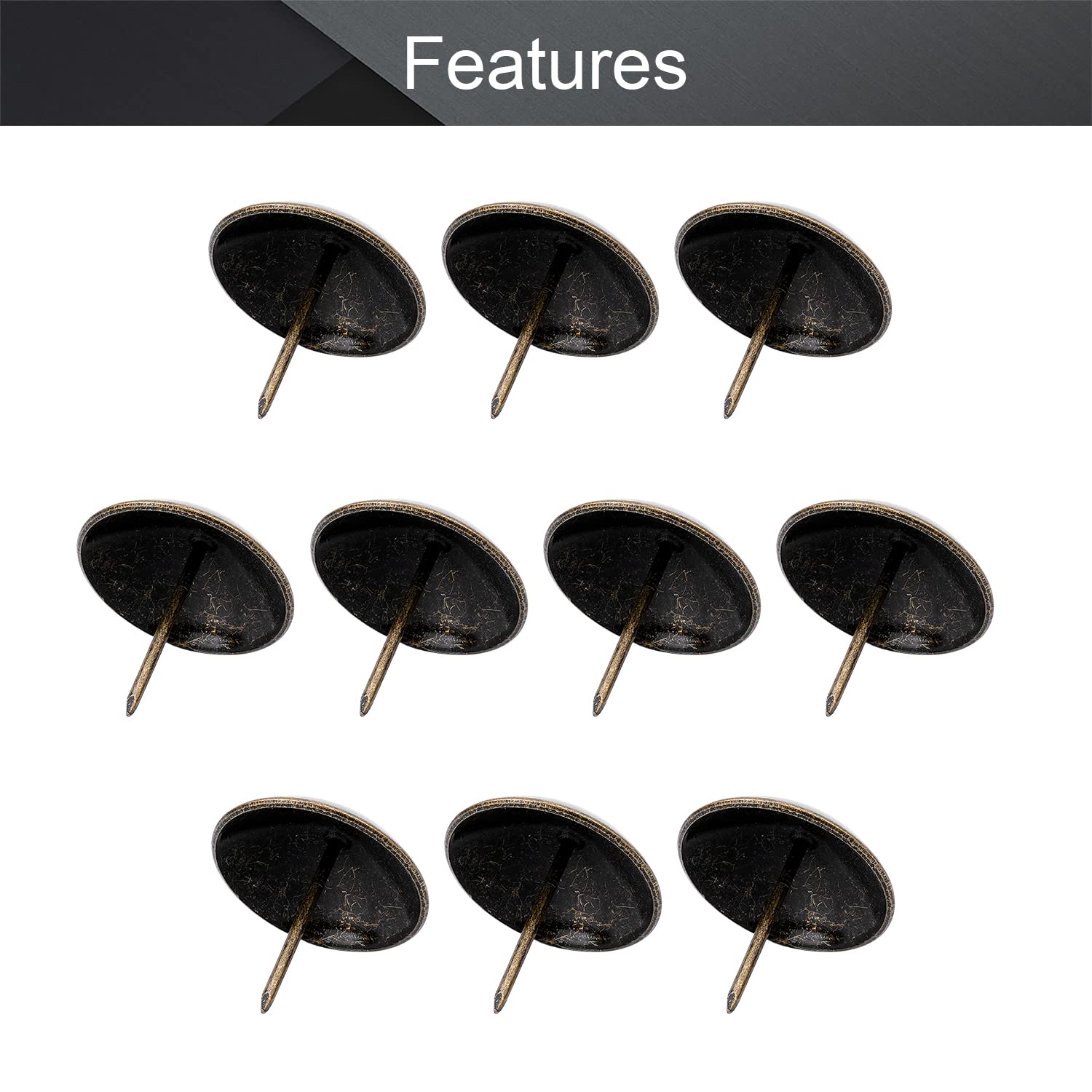 MroMax Upholstery Nails Tacks - 20Pcs, Stainless Steel, 0.75" Head, 0.83" Height, Silver, For Furniture & Cork Board Decoration