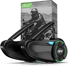 Motorcycle Helmet Intercom, 【Mesh 3.0 & Bluetooth 5.1】 5000fts - 6 Rider- IP67 Waterproof-1200mAh Helmet Communication System with Multitasking Audio, Music Sharing (Pack of 2)