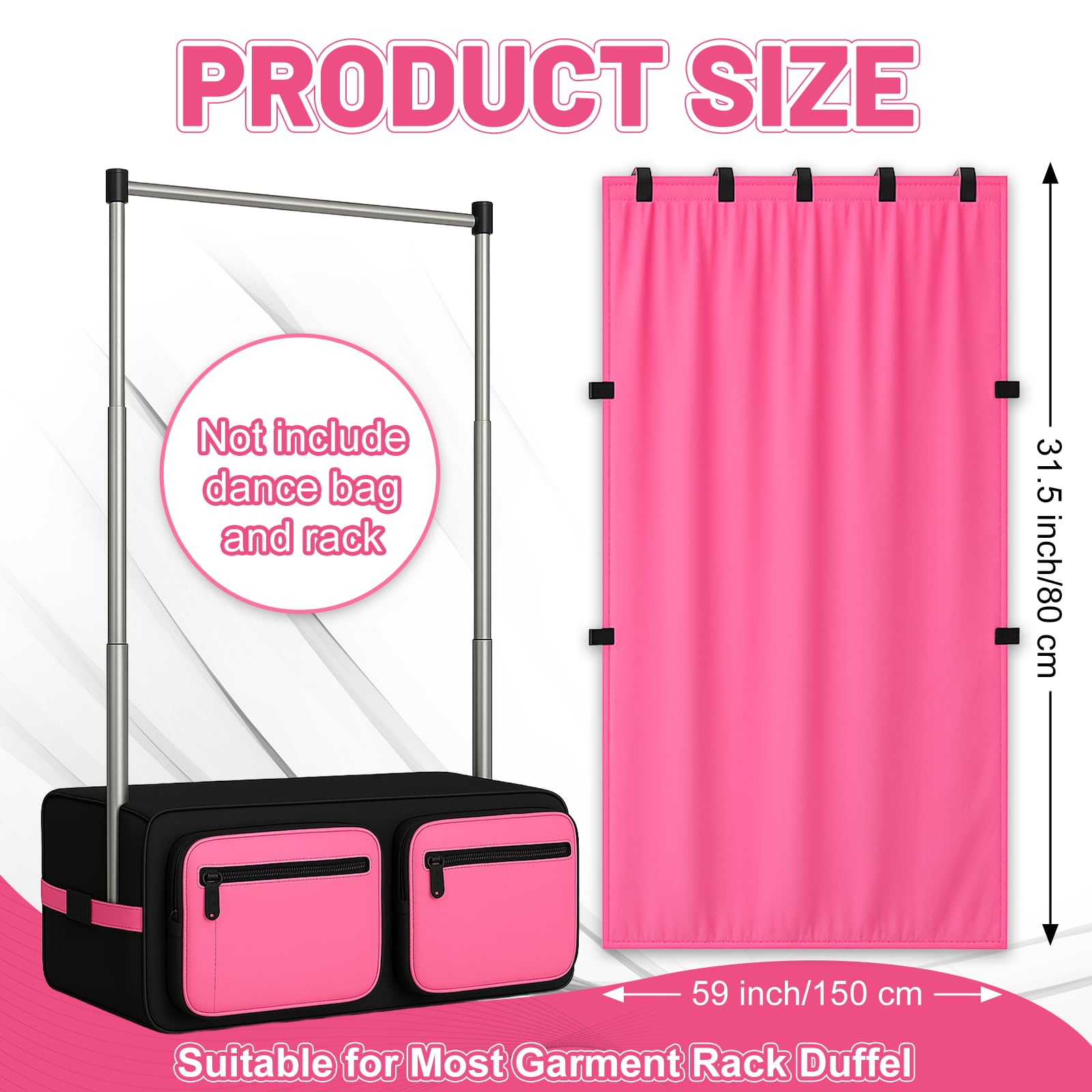 Privacy Curtain for Dance Bag Suitcase, Portable Dance Privacy Curtain Without Rack, Dance Bag Curtain with Storage Bag, Backstage Dancer Privacy Changing Screen for Dance Competition Essentials (Red)