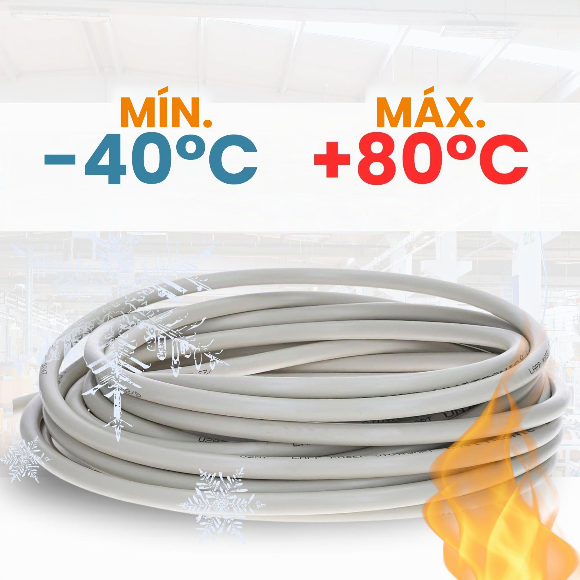 Lapp 10m LiYY 8x0,5 mm² Cable de Control - Datos, Timbre y Alargador LED | Linea de señal para electronica de sistemas de calculo, equipos de oficina y medicion con pequeño diametro exterior