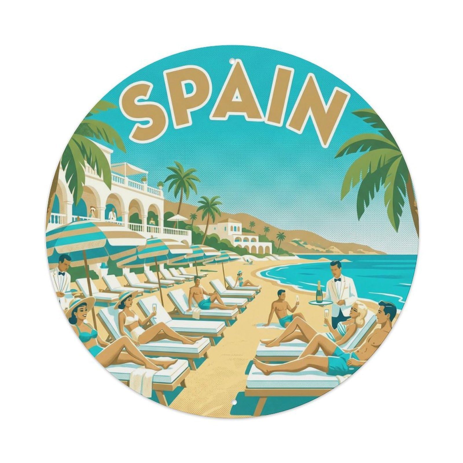 Marbella Beach Club Legend Spain Landmark Travel Metal Tin Sign