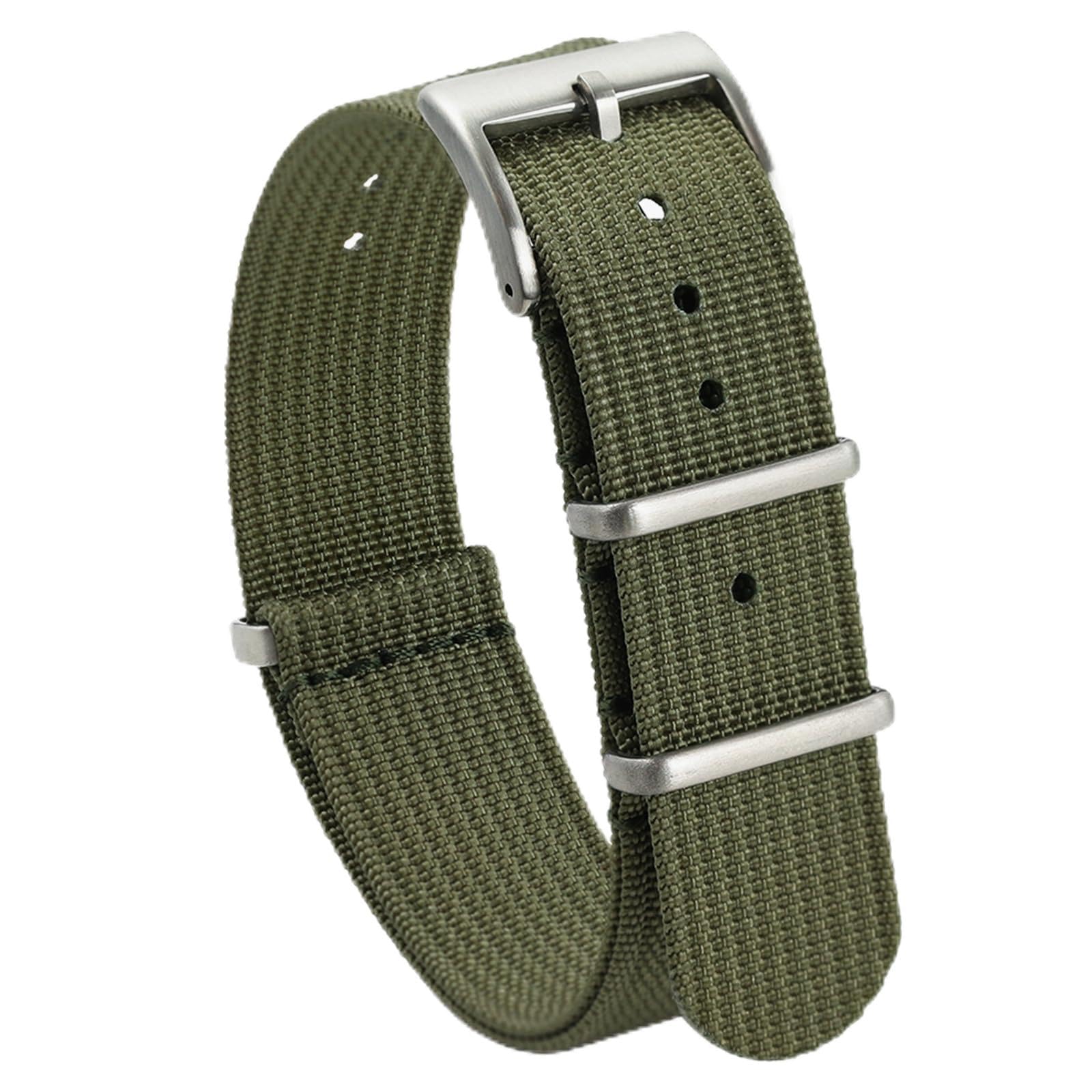 TACTICAL FROG Nylon Watch Band 18mm 19 mm 20mm 22 mm 24 mm, Waterproof Military Watch Straps Replacement for Men Women, With Stainless Steel Buckle