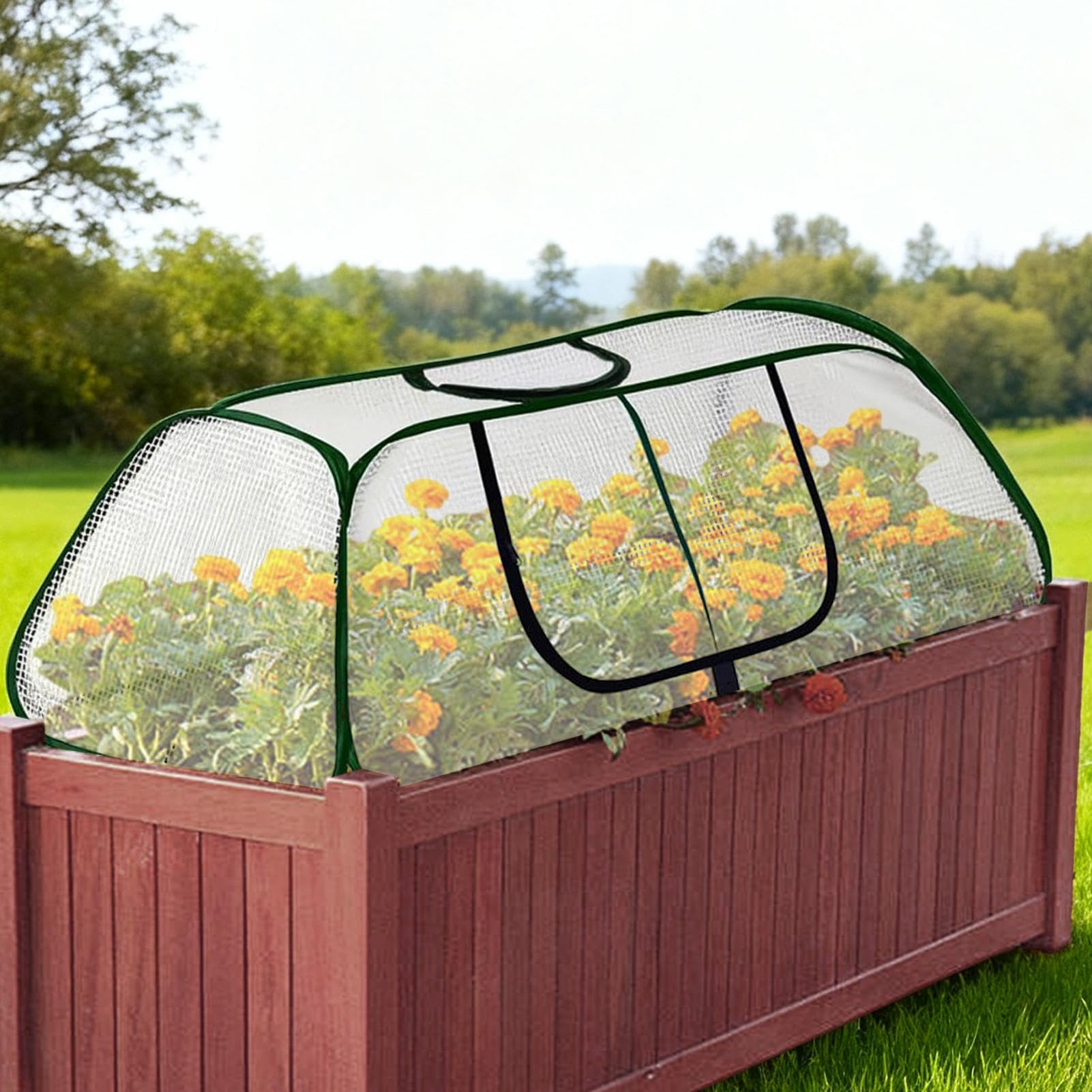 Invernadero Portátil Protectora Impermeable | Cubierta de Invernadero para Bancal Elevado Para Interior y Exterior, Jardín, Patio, Balcón, Verduras, Flores, Frutas y
