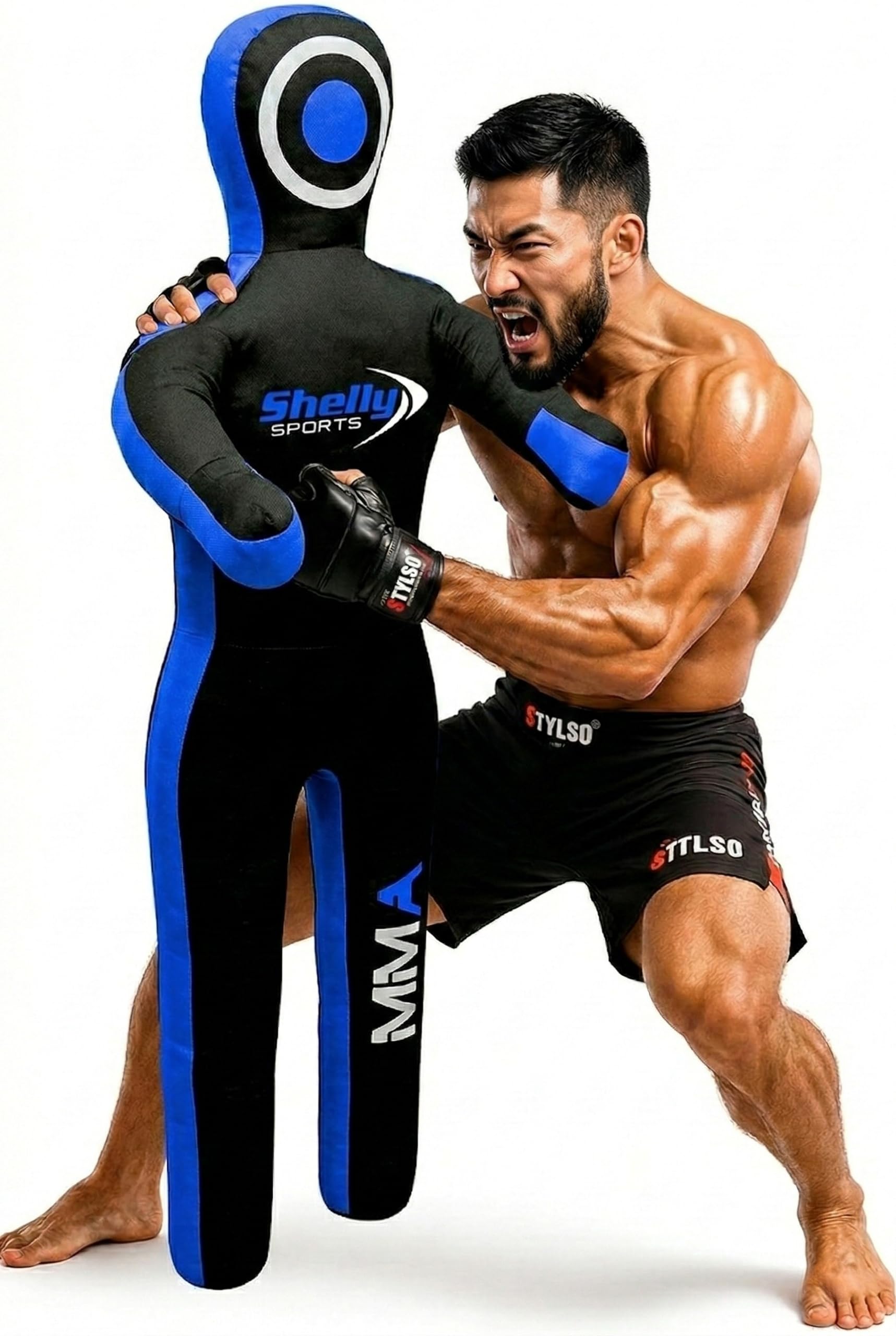 Shelly - Chupete para artes marciales mixtas, saco de boxeo brasileño BJJ JIU Jitsu, posición de pie, lucha libre, artes marciales, boxeo, karate, entrenamiento, lona, sin relleno