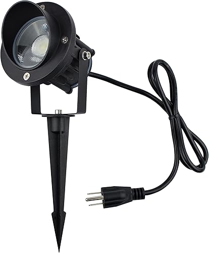 J.LUMI GBS9809 - Foco LED para exteriores de 9 W, 120 V CA, reemplaza a halógeno de 75 W, estaca de tierra de metal, luz blanca diurna, luz de