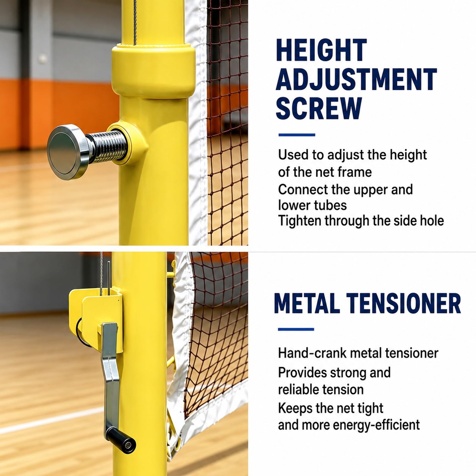 Vergrabenes Volleyballpfosten Set mit Volleyball und Badminton Netz | Verstellbare Stahlstangen (155–243 Cm), Wetterfest für Volleyball Und Badminton Im Innen und Außenbereich.