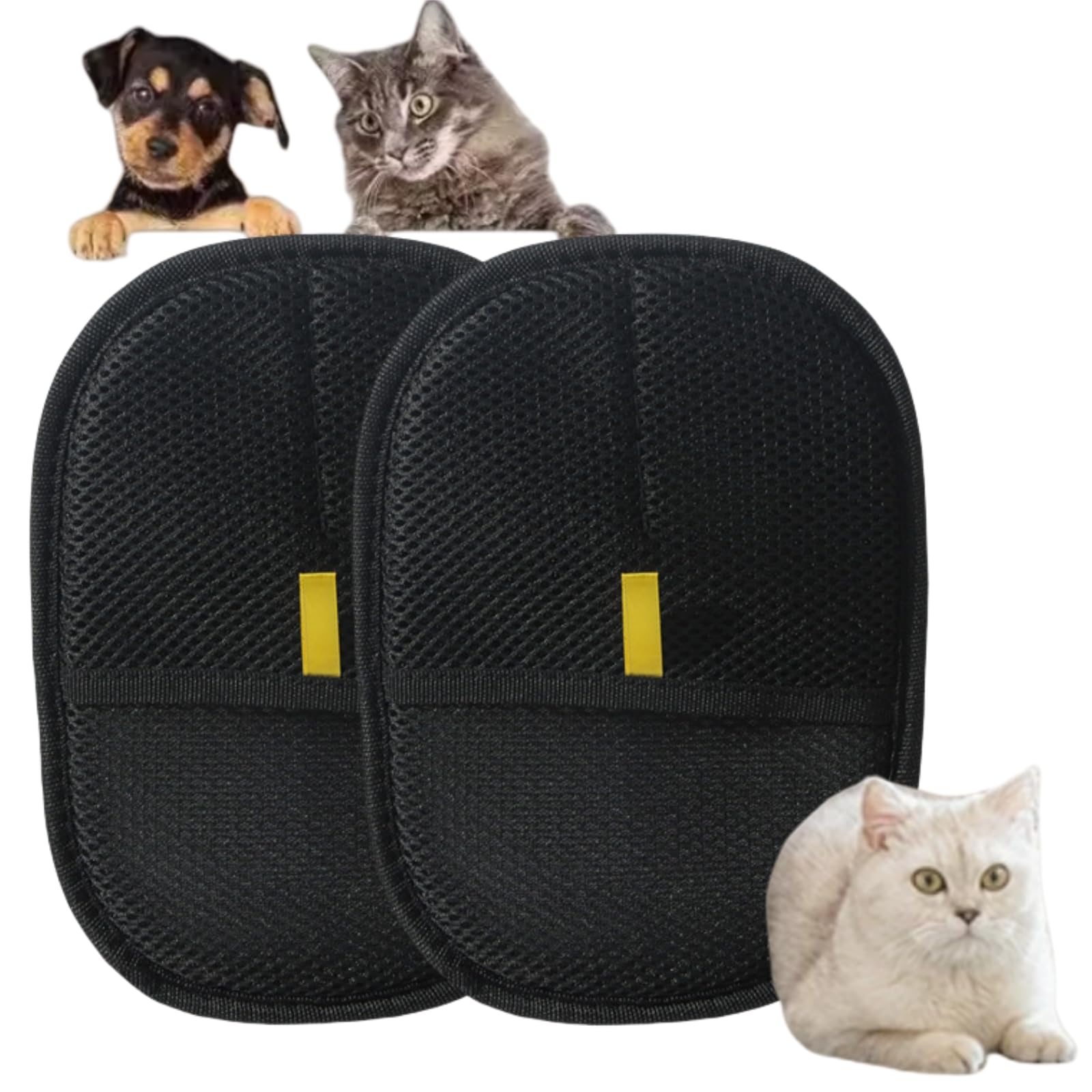 2pcs Double Sided Pet Grooming Gloves,Pet Hair Removal Glove,Reusable Static Removal Gloves Pet Hair,Versatile Pet Grooming Gloves for Cats Dogs,Dog Grooming Gloves,for Washing,Grooming,Deshedding