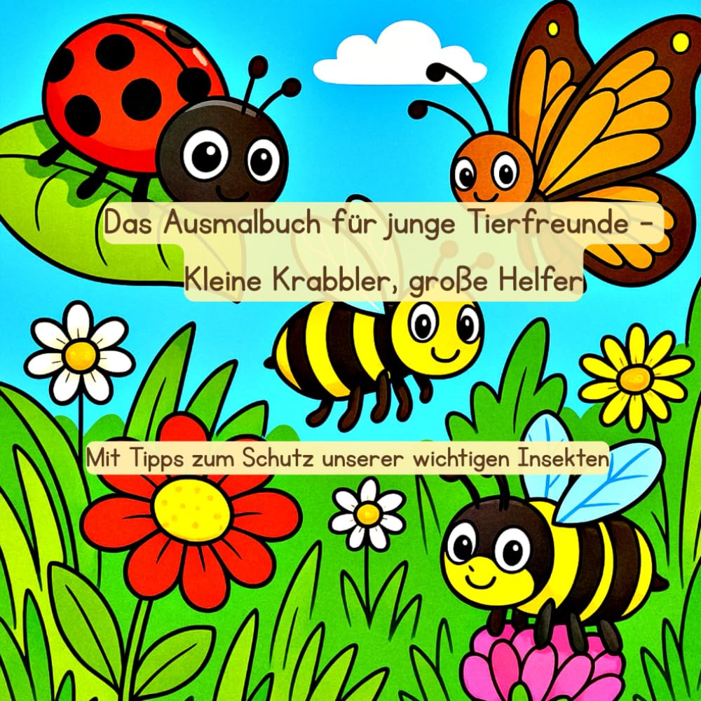 Das Ausmalbuch für junge Tierfreunde: Kleine Krabbler, große Helfer: Mit Tipps zum Schutz unserer wichtigen Insekten (Tierfreunde entdecken…)