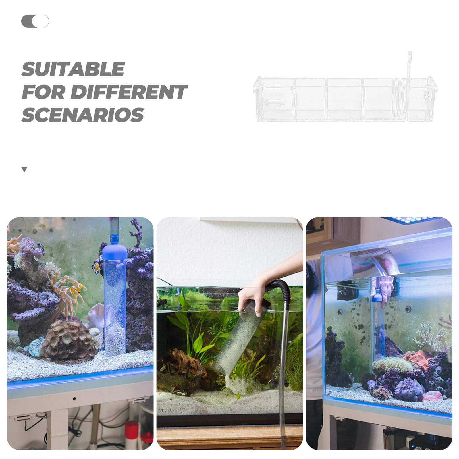 DOITOOL Transparente Aquarium Filter Kasten aus Acryl Multifunktionaler Hängefilterkasten mit Schneller Schadstoffentfernung Einfache Struktur für Heim Aquarien und Fischbecken