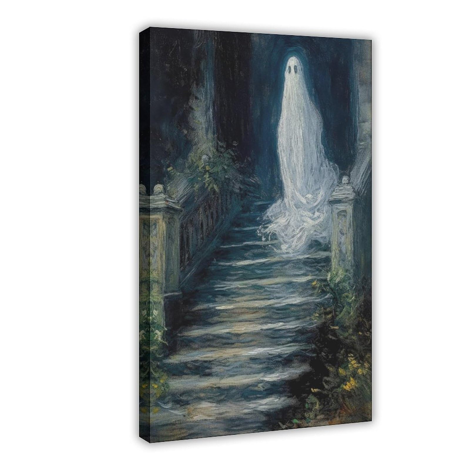 Bareronor Vintage Ghost Canvas Poster Bedroom Decor Landscape Office Room Decor Gift 12" L X 18" W