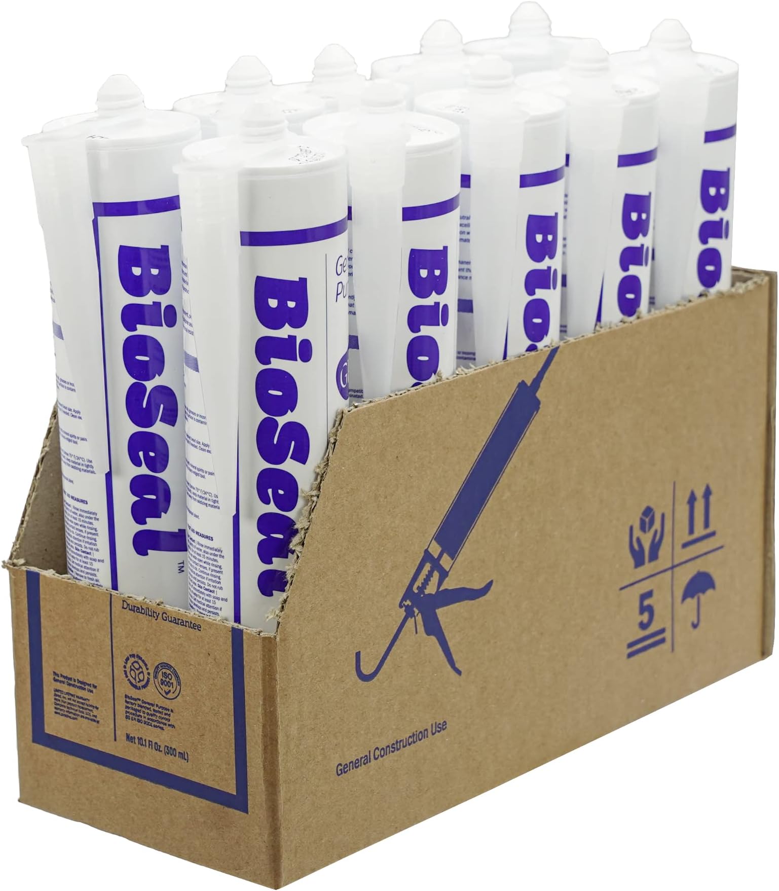 - Clear BioSeal Waterproof Caulk & Sealant 100% RTV Silicone Sealant, 10oz Cartridge, Low Odor & Won't Yellow Silicone Clear, (Pack of 10)
