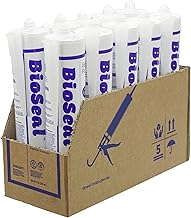 Clear BioSeal Waterproof Caulk & Sealant 100% RTV Silicone Sealant, 10oz Cartridge, Low Odor & Won't Yellow Silicone Clear, (Pack of 10)