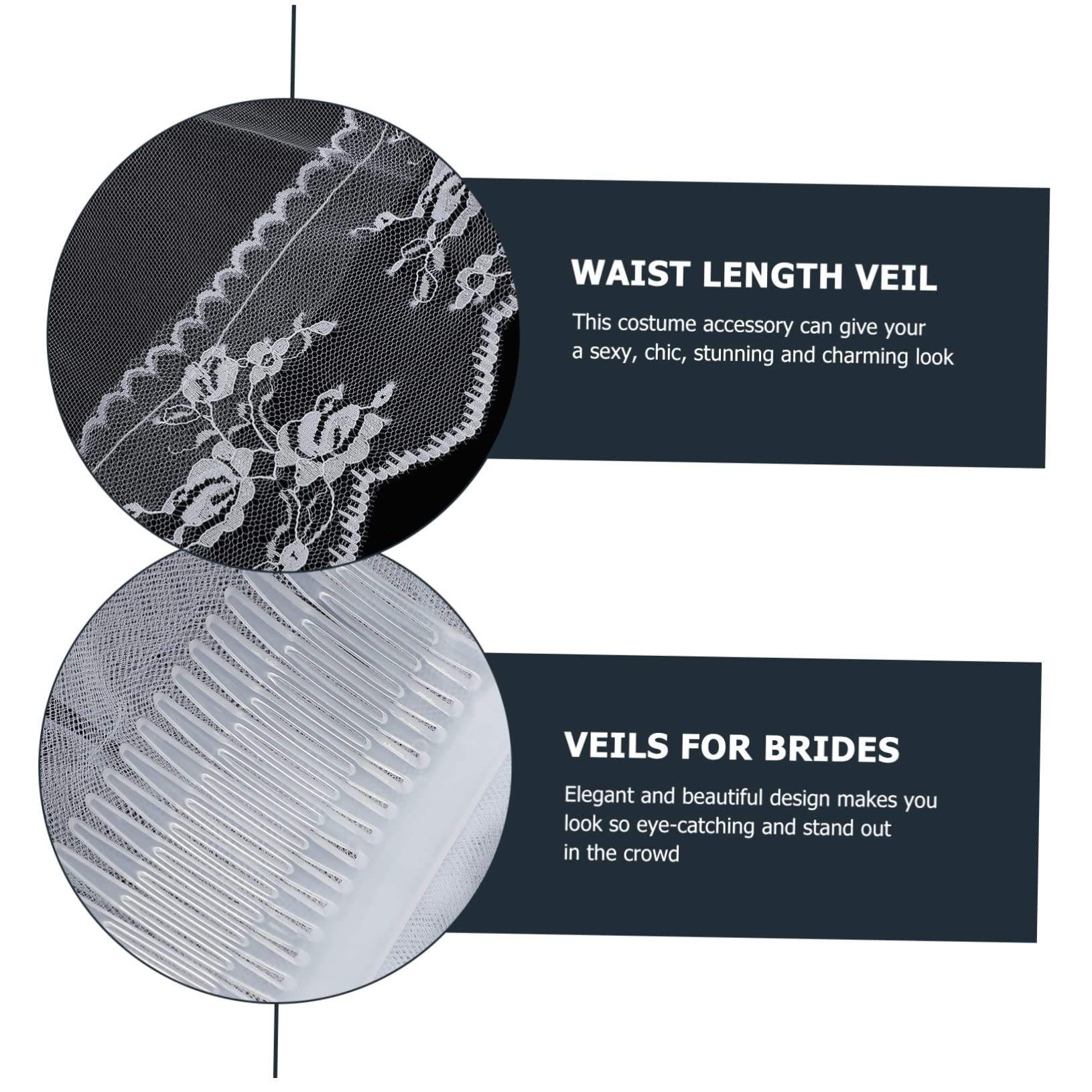 GALPADA 5 Piezas Velo De Encaje Vestidos De Novia Para Novia De Longitud Corta El Velo De Novia Cordón Boda Encantos Del Conector Del Mal De Ojo Velo Corto Velo De Novia Corto Metal