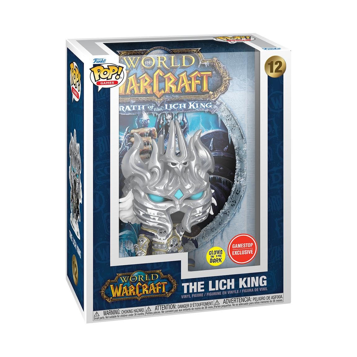 Funko World of Warcraft Wrath of The Lich King Pop Games Cover Glow in The Dark Figura y funda exclusiva #12